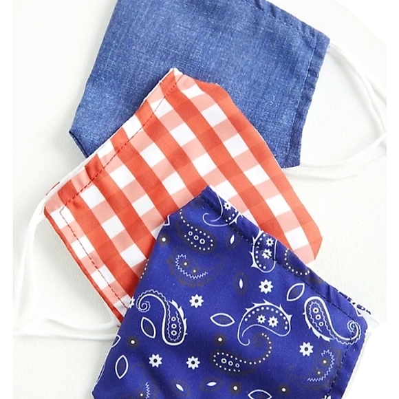 ☆NWT☆ TORRID Washable/Reusable Gingham Bandana 3 pack Masks☆ - Picture 2 of 8